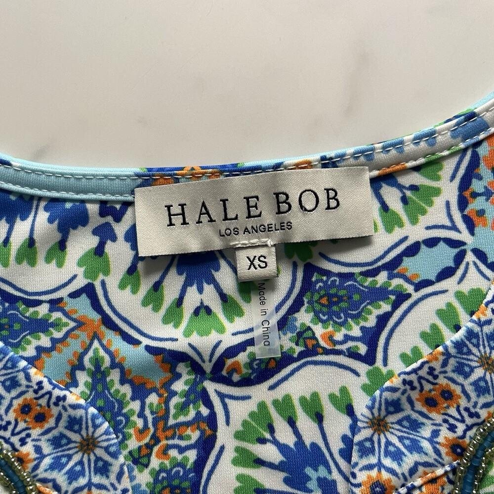 Hale Bob Dakota jersey mini dress beaded blue Size XS FINAL PRICE - Picture 3 of 9